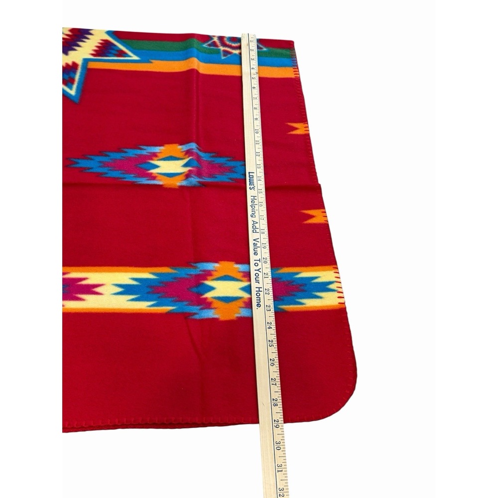 NWOT St Labre Indian School Native American Fleece Blanket Throw Southwest Red - Picture 4 of 6